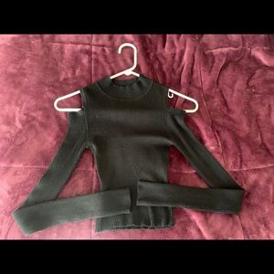 Off The Shoulder Long Sleeve Crop Top